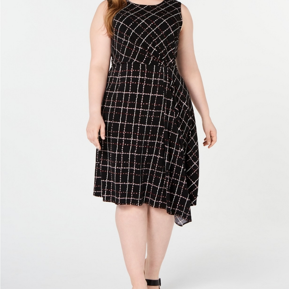 Alfani Asymmetric Sleeveless Midi Dress